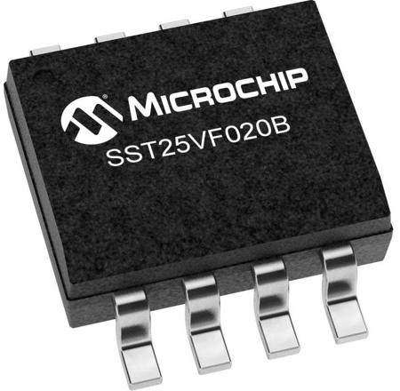 SST25VF020B-80-4I-SAE-T Microchip 2Mbit SPI Flash Memory 8-Pin SOIC,