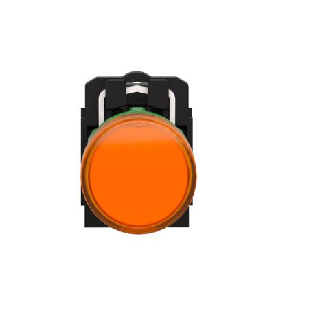 XB5AVB5 Schneider Electric, Harmony XB5, Panel Mount Orange Universal LED Pilot Light, 22mm Cutout, IP66, IP67, 24V ac/dc