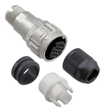 HR08D-12WPB-10S Hirose HR08D Series, 10 Pole Cable Mount Connector Plug, with Female Contacts, IP67, IP68