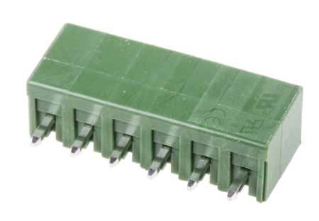 790-0881 RS PRO, 3.81mm Pitch, 6 Way, Pluggable Terminal Block, Header, Through Hole, Solder Termination