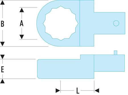 12-19 Facom 12 Polygon Drive, size 19 mm