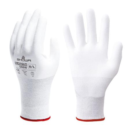 SHO546W1 Showa 546W White HPPE, Polyester Abrasion Resistant, Cut Resistant Work Gloves, Size Small, Polyurethane Coating