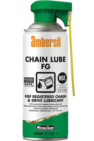 30245 Ambersil Lubricant Oil, PTFE 400 ml Perma-Lock Chain Lube Aerosol,Food Safe