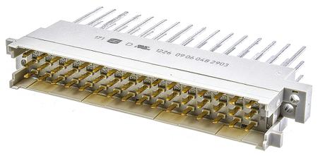 09060482903 HARTING 09 06 48 Way 5.08mm Pitch, Type F Class C1, 3 Row, Straight DIN 41612 Connector, Plug