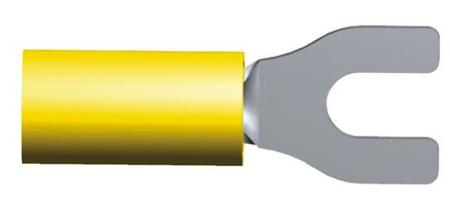 35152 TE Connectivity PIDG Series Insulated Crimp Spade Connector, 2.6mm² to 6.6mm², 12AWG to 10AWG, M4 Stud Size Nylon