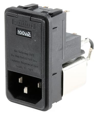 FN370-6-21 Male IEC/EN 60939 IEC Filter Snap-In 5 x 20mm,Solder,Rated At 6A,250 V ac Operating Frequency 0 → 400Hz