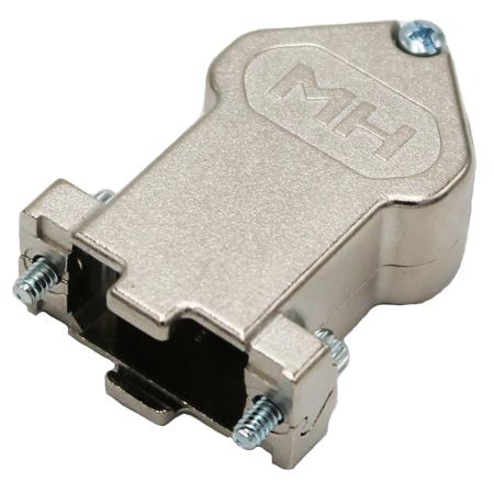 MHDU45ZK9-K MH Connectors MHDU45 Series Zinc Angled D Sub Backshell, 9 Way, Strain Relief