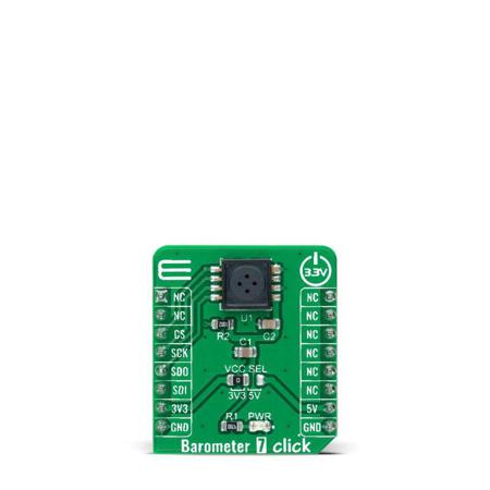 MIKROE-4913 MikroElektronika Barometer 7 Click Barometric Pressure Sensor Add On Board for KP264XTMA1 mikroBUS Socket