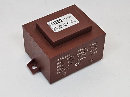 113-956 RS PRO 2x9V ac 1 Output PCB Mount PCB Transformer, 16VA, IEC 61558-2-6