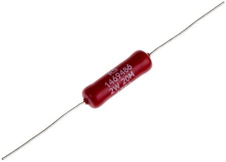 146-9486 RS Pro RSAHV Series Solder Through Hole Fixed Resistor 20MΩ ±5% 2.5W ±25ppm/°C