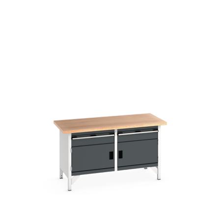 41002028-19V Bott 2 Door, 1 Drawer Sheet Steel Floor Standing Storage Cabinet, 1500 X 750 X 840mm