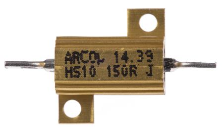 HS10-150R-J Arcol HS10 Series Aluminium Housed Axial Wire Wound Panel Mount Resistor, 150Ω ±5% 10W