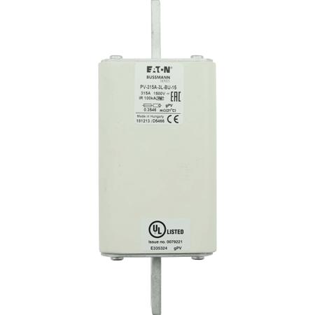 PV-315A-3L-BU-15 FUSE 315A 1500V 3L PV BOLT-IN VER