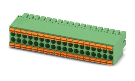 1790263 Phoenix Contact, 3.5mm Pitch, DFMC 1.5/18-ST-3.5, 36 Way, Pluggable Terminal Block, Plug, Cable Mount, Spring Cage
