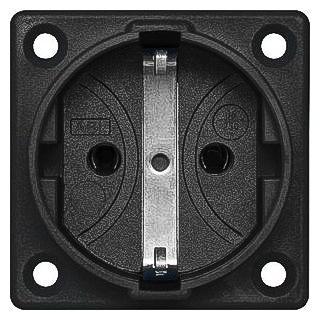 1661300 ABL Sursum Black Electrical Socket, Schuko, 16A, Panel Mount, IP20