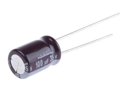 UPW1V101MPD Nichicon 100μF Aluminium Electrolytic Capacitor 35V dc, Radial, Through Hole -
