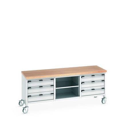 41002130-16V Bott 41002130.16V Portable Sheet Steel Workbench, 840mm x 750mm x 2000mm