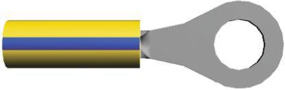 2-326875-4 TE Connectivity PIDG Series Insulated Tin Plated Crimp Ring Terminal, M3.5 (#6) Stud Size, 0.2mm² to 0.2mm², 24AWG