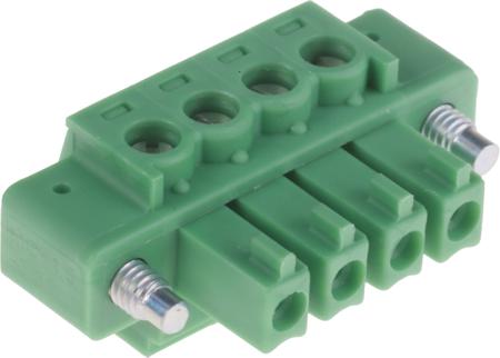 1827729 Phoenix Contact, 3.81mm Pitch, MC 1.5/4-STF-3.81, 4 Way, , Pluggable Terminal Block, Plug, Cable Mount, Screw