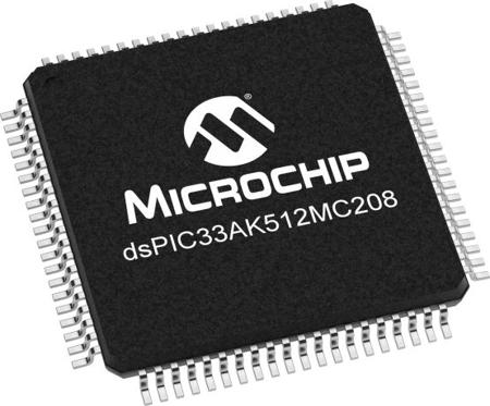 dsPIC33AK512MC208-I/PT  Microchip dsPIC33A, 16bit Digital Signal Processor 200MHz 512 KB Flash 80-Pin TQFP