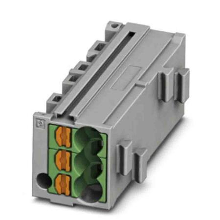 3270422 Phoenix Contact PTMC Series PTMC 1,5-3 /GN Pluggable Terminal Block, 17.5A, 14 → 26 AWG Wire, Push In Termination