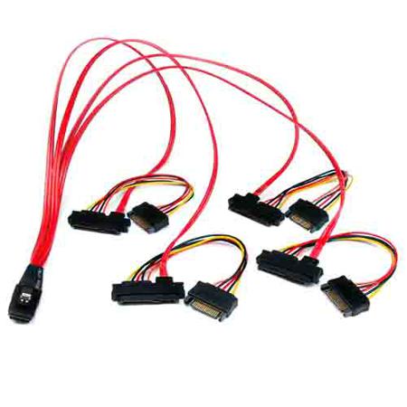 SAS808782P50 StarTech.com Male Internal Mini-SAS to Female; Male SATA Power x 4; SFF-8482 x 4;  Cable 500mm