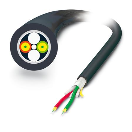 2799432 Phoenix Contact Unterminated to Unterminated Duplex Multi Mode Fibre Optic Cable, 2.2mm, Black, 1m