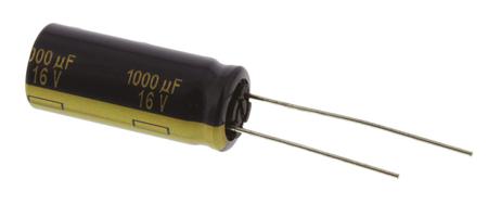 EEUFC1C102 Panasonic 1000μF Aluminium Electrolytic Capacitor 16V dc, Radial, Through Hole -