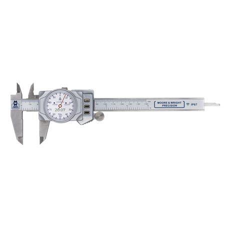MW148-15D Moore & Wright 150mm Dial Caliper Caliper 0.01 Resolution, Imperial, Metric With UKAS Calibration