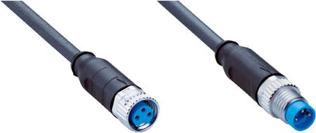 YF8U13-015UA1M8U13 SICK Straight Female 3 way M8 to Male 3 way M8 Connector & Cable, 1.5m