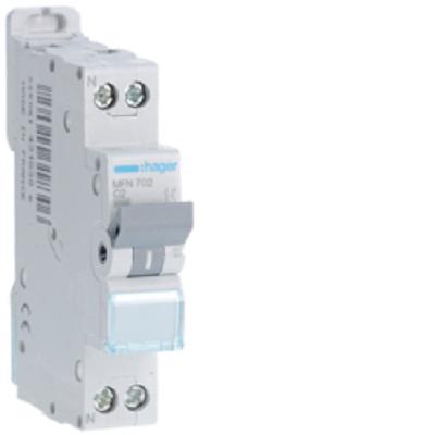 MFN702 Hager Electronic Circuit Breaker 2A MFN, 1 channels