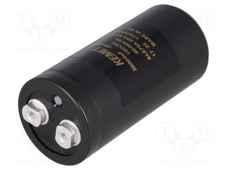 ALS70A203KF100 KEMET 20000μF Aluminium Electrolytic Capacitor 100V dc, Screw Terminal -