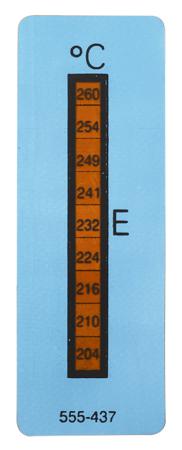 555-437 RS PRO Non-Reversible Temperature Sensitive Label, 204°C to 260°C, 8 Levels