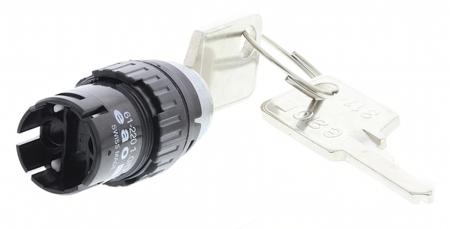 61-9210-0-61-9220-0-61-9230-0-61-2201-0-D IP65 (Front); IP40 (Rear) Key Switch, 5 A @ 250 V ac 2-Way, -25 → +55°C