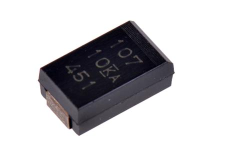 T591D107M010ATE025 KEMET 100μF Surface Mount Polymer Capacitor, 10V dc