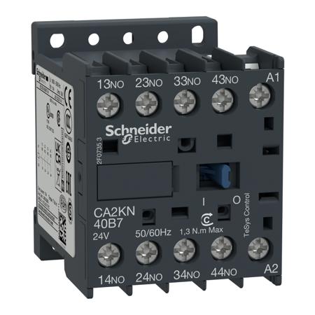 CA2KN40M7 Schneider Electric CA2KN Control Relay 4NO, 10 A F.L.C, 10 A Contact Rating, 4.5 VA, 220 → 230 Vac, TeSys