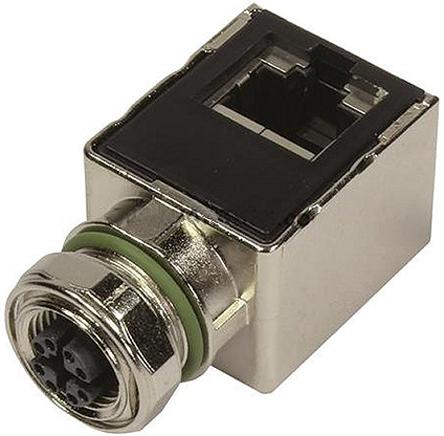 21033814800 HARTING Right Angle 8 Pole M12 Socket to 8 Pole Socket Adapter