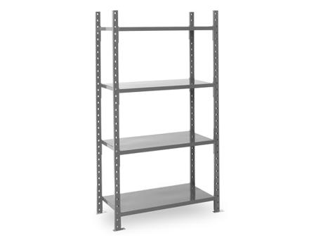 ZBTOLIND2012804D1 Manorga RAL 7024 4 Shelf Sheet Steel Modular Shelving Starter Bay, 2000mm x 1260mm, 800mm, 460kg Load