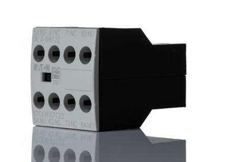 101044 DILA-XHIT22 Eaton Auxiliary Contact, 4 Contact, 2 N/O, 2 NC, Front Fixing, 9, 12, 15, DILL, DILM7, MSC-D, MSC-R