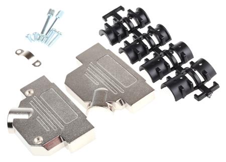 MHD45ZK50-K MH Connectors MHD45ZK Series Zinc Angled D Sub Backshell, 50 Way, Strain Relief