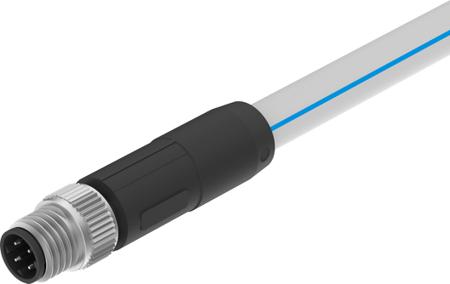 NEBC-D8G4-ES-0-3-N-S-D8G4-ET Festo NEBC Cable, 4 Cores, 300mm, Grey/Silver TPE-U Sheath, AWG22