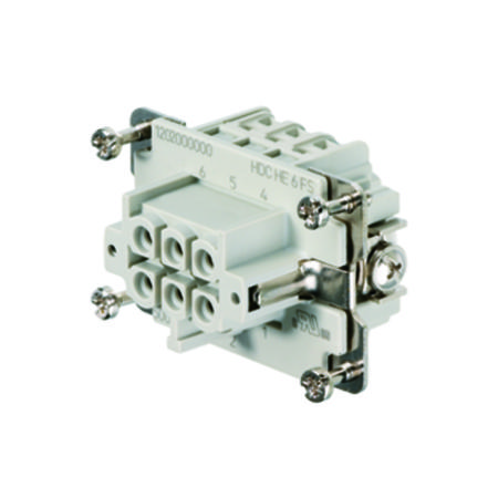 1200200000 Weidmuller Contact Insert, 24A, Female, HE Series, 6 Contacts