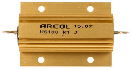 HS100-R1-J Arcol HS100 Series Aluminium Housed Axial Wire Wound Panel Mount Resistor, 100mΩ ±5% 100W
