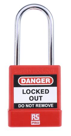 175-1180 1 Lock, 5mm Shackle Steel Safety Lockout Padlock