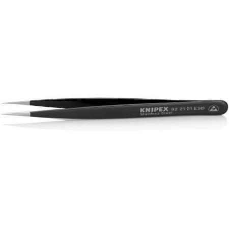 92 21 01 ESD Knipex 110 mm, Stainless Steel, Smooth, ESD Tweezer