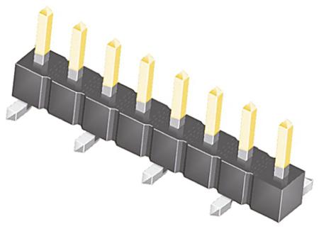 TSM-108-01-L-SV Samtec TSM Series Straight Surface Pin Header, 8 Contact(s), 2.54 mm Pitch, 1 Row, Unshrouded