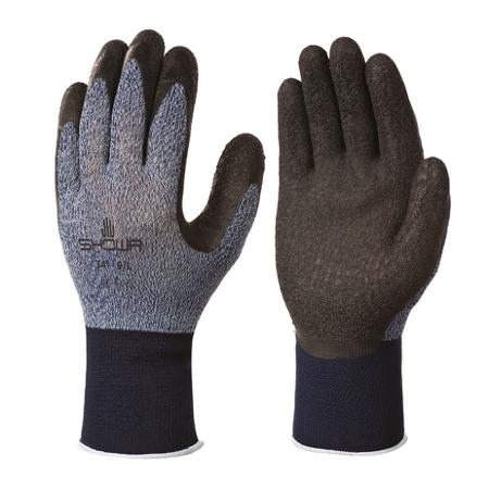 SHO341G2 Showa 341 Gardening Black, Grey Nylon, Polyester Extra Grip, Good Dexterity Work Gloves, Size Medium, Latex Coating