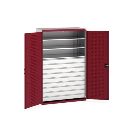 40022089-24V Bott 2 Door, 9 Drawer Sheet Steel Floor Standing Cupboard, 1300 X 650 X 2000mm