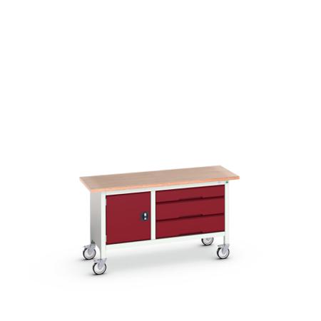 16923214.24 Bott, 3 Drawer Sheet Steel Floor Standing Storage Cabinet, 1500 x 600 x 830mm
