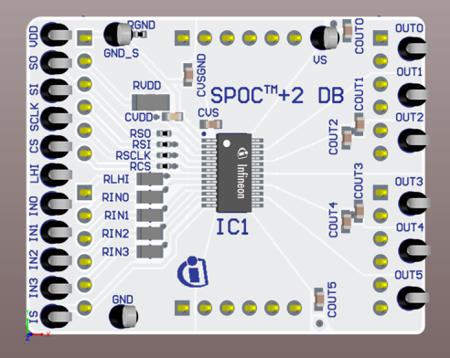 SPOC2DBBTS710336ESPTOBO1 Infineon SPOC-2 DB BTS71033-6ESP Evaluation Board for BTS71033-6ESP